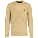 Lyle And Scott Retro Insignia Crew Neck Knitted Jumper in Cairngorms Khaki KN1908V 