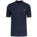 Lyle and Scott Textured Linen Blend Polo Shirt in Dark Navy KN2215V Z271