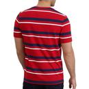 LYLE & SCOTT Retro Mod Multi Stripe T-shirt (Red)