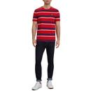 LYLE & SCOTT Retro Mod Multi Stripe T-shirt (Red)