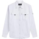 lyle and scott zip through cotton twill overshirt white