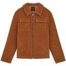 lyle and scott collared pile jacket in cider