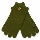 Lyle & Scott Men's Retro Racked Rib Knitted Gloves in Olive