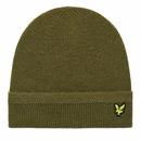 Lyle And Scott Retro Racked Rib Knitted Beanie Hat in Olive