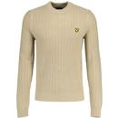 Lyle and Scott Lambswool Blend Ribbed Crew Neck Jumper in Stone KN2212V Z151