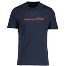 Lyle And Scott Archive Retro Casuals Script Embroidery Tee in Dark Navy TS1830V 
