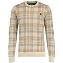 Lyle and Scott Spring Tartan Crew Neck Jumper in Luna KN2220V X588