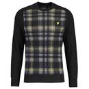 Lyle & Scott Tartan Jumper in Jet Black KN2107V