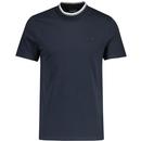 Lyle & Scott Tipped Superfine Tonal Eagle T-shirt in Dark Navy