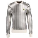 Lyle And Scott Retro Vertical Stripe Knit Crew Neck Jumper in Cove KN2101VC