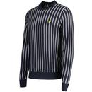 Lyle & Scott Vertical Stripe Crew Neck Jumper Navy