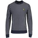 Lyle And Scott Vertical Stripe Crew Neck Jumper in Dark Navy KN2101V