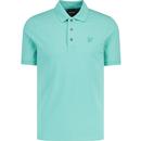 lyle and scott mens tonal eagle plain colour superfine polo tshirt deep aqua