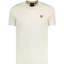 lyle and scott mens linen blend breton stripe crew neck tshirt luna beige white