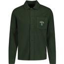 lyle and cott mens brushed cotton mod overshirt dark green