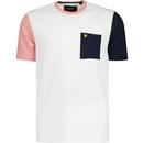 lyle and scott mens contrast sleeves chest pocket tshirt off white