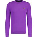 lyle and scott mens retro crew neck fitted jumper card purple