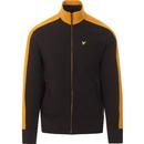 lyle and scott mens cut and sew chest pocket zip track top black yellow