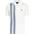 lyle and scott mens retro mod deck stripe jersey polo tshirt white