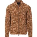 lyle and scott mens abstract earth print zip overshirt tan