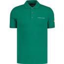 lyle and scott mens embroidered logo plain coloured polo tshirt court green