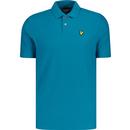 lyle and scott mens grit ribbed polo tshirt barrack blue