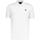 lyle and scott mens grit ribbed polo tshirt white