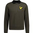 lyle and scott mens contrast collar half zip track top olive marl