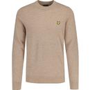 lyle and scott mens lambswool blend crew neck jumper heritage taupe marl