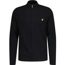 lyle and scott mens lambswool blend zip through cardigan jet black