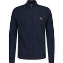 lyle and scott mens lambswool blend zip through cardigan dark navy