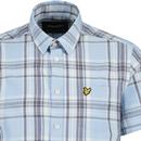 Lyle & Scott Linen Blend Retro Check Shirt (Blue)