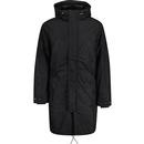 lyle and scott mens mod hooded longline fishtail parka coat jet black