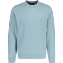 lyle and scott mens loopback embroidered crew neck plain coloured sweatshirt light blue