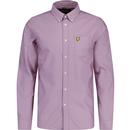 lyle and scott mens button down plain coloured long sleeve oxford shirt mountain thistle violet