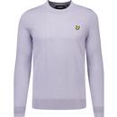 lyle and scott mens cotton merino blend crew neck plain coloured jumper ash lilac