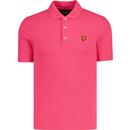 lyle and scott mens retro mod plain pique polo tshirt card electric pink