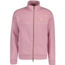 lyle and scott mens contrast piping detail panelled zip track top pink
