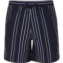 lyle and scott mens mixed colour pinstripe swim shorts navy