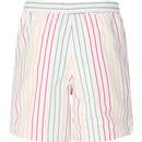 LYLE & SCOTT Retro Stripe Swim Shorts (White)