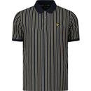 lyle and scott mens contrast pinstripe jersey polo tshirt dark navy