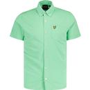 lyle and scott mens short sleeve retro pique shirt lawn green