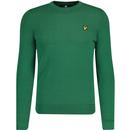 lyle and scott mens plain colored fitted crew neck jumper english green