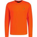 lyle and scott mens plain coloured crew neck sweatshirt tangerine