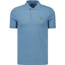 lyle and scott mens mod slim sit plain polo tshirt ocean sky blue
