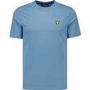 lyle and scott mens plain golden eagle badge crew neck tshirt ocean sky blue