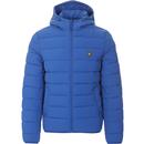 lyle and scott mens lightweight hooded zip puffer jacket bright blue