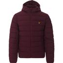 lyle and scott mens lightweight hooded zip puffer jacket burgundy