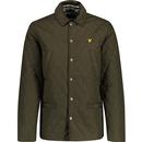 lyle and scott mens quilted button front lightweight jacket olive