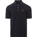 lyle and scott mens ribbed plain jersey polo tshirt navy